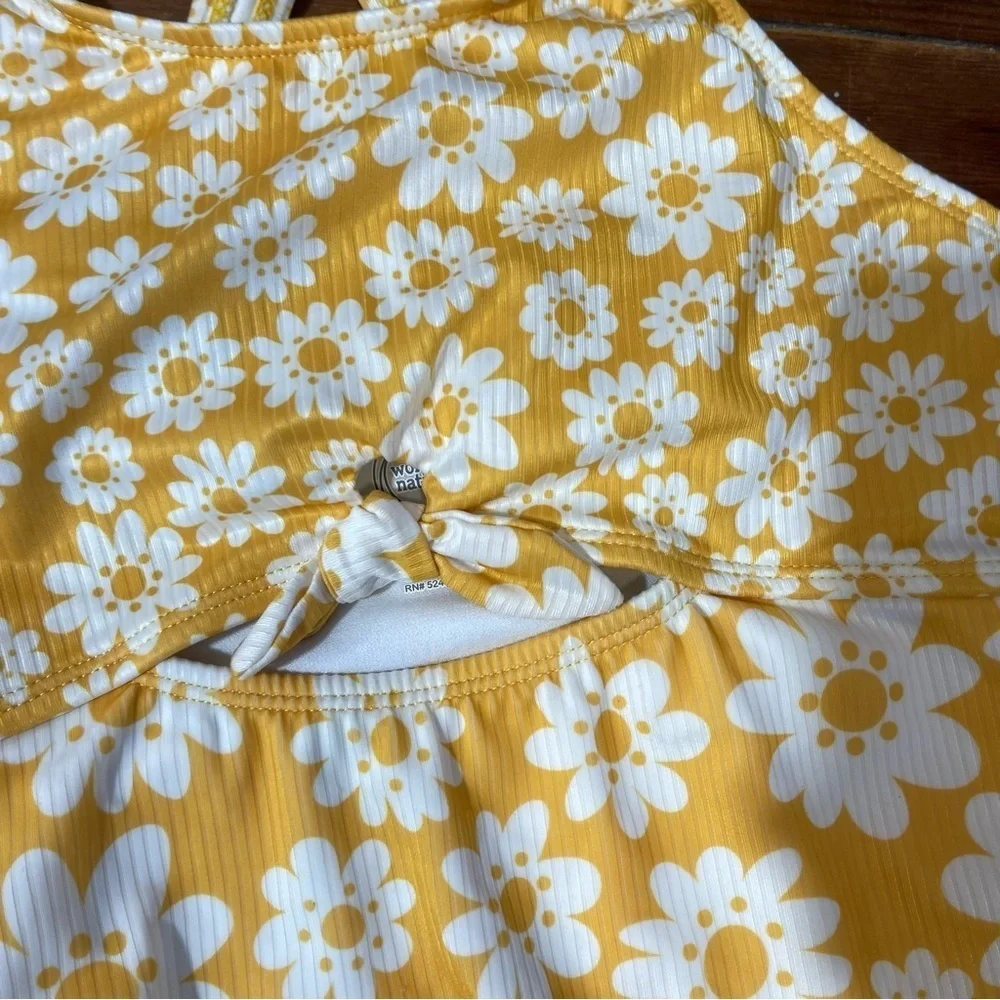 Wonder Nation Yellow and White Floral Swimsuit 10/12